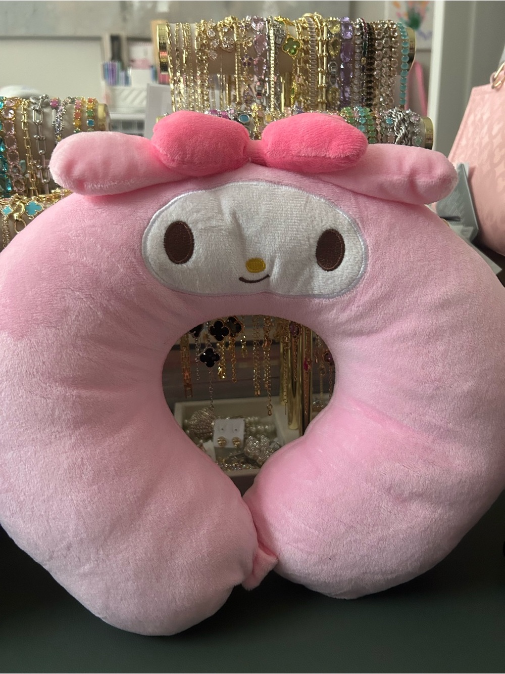 Sanrio My Melody Pink Plush U-Shaped Neck Pillow